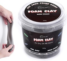 High Density Gray Foam Clay - 300g Non-Toxic Air Dry Clay for Artists Crafters