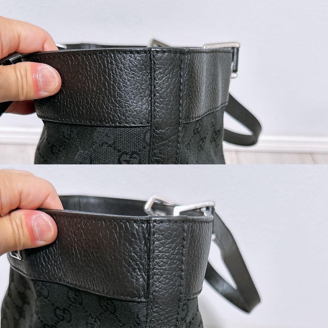 GUCCI G-pattern Canvas Tote Bag Leather Handles Excellent Condition thumbnail 5