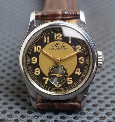 Vintage 1940s Mido Multifort Super-Automatic 28mm Bumper SS ''Bullseye''