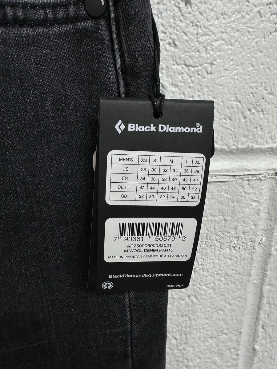 NWT Black Diamond Mission Wool Denim Climbing Jeans Gray Black