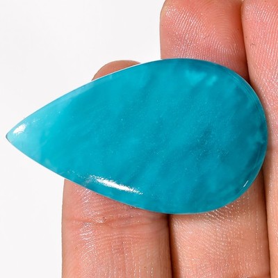 ICE AMAZONITE Pear Cabochon Top Amazonite Gemstone 39.30 Cts 22x38x5 mm tr9