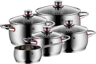 WMF Quality One Topfset Induktion 5-teilig, Kochtopf Set mit Glasdeckel