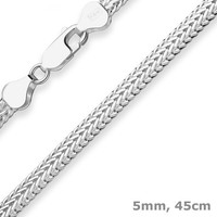 5Mm Fantasiekette Silberkette Collier Halskette Aus 925 Silber 45Cm