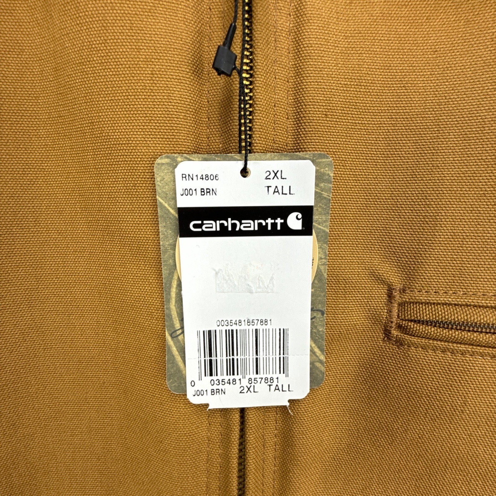 Carhartt Detroit Jacket Blanket Lined Mens 2XL Tall J001 BRN Brown NWT NOS image 6