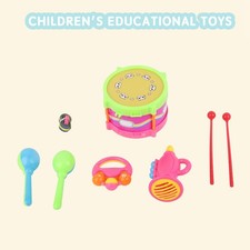 7Pcs Musical Instrument Educational Toys Set Drum Bell Sand Hammer Trumpet