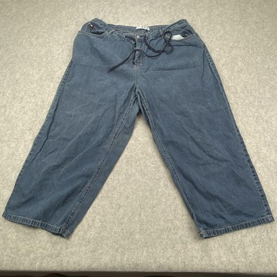 Tommy Hilfiger Jeans Womens 20 (36x23) Blue Cropped Relaxed Drawstring Denim