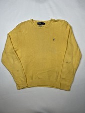 Vintage Polo Ralph Lauren Yellow Knit Pullover Sweater Men  s Size Large