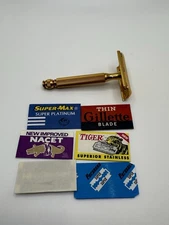 Vintage Gillette DE Razor No Date Code, With 6 Extra Blades
