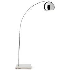 Floor Lamp Habitat Nalone Arc Chrome Shade Marble Base Modern Standing Light