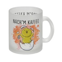 Vor'm Kaffee - Nach'm Kaffee Glas Tasse Mit SüßEm KüKen Im Ei