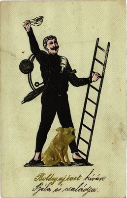 PC CHIMNEY SWEEPER HAPPY NEW YEAR (a73727)