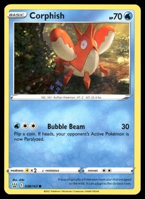 Corphish 038/163 Common Battle Styles Pokemon NM
