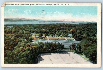 1934 Briarcliff New York Vintage Postcard Birds Eye View Our Roof Lodge Posted