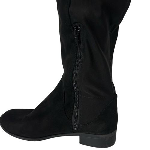 SODA Boots 9 Knee High Black Stretch Faux Leather - Picture 6 of 10