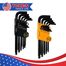27PCS Hex Key Set Allen Wrench Set Metric SAE Cr-V Hand Tools