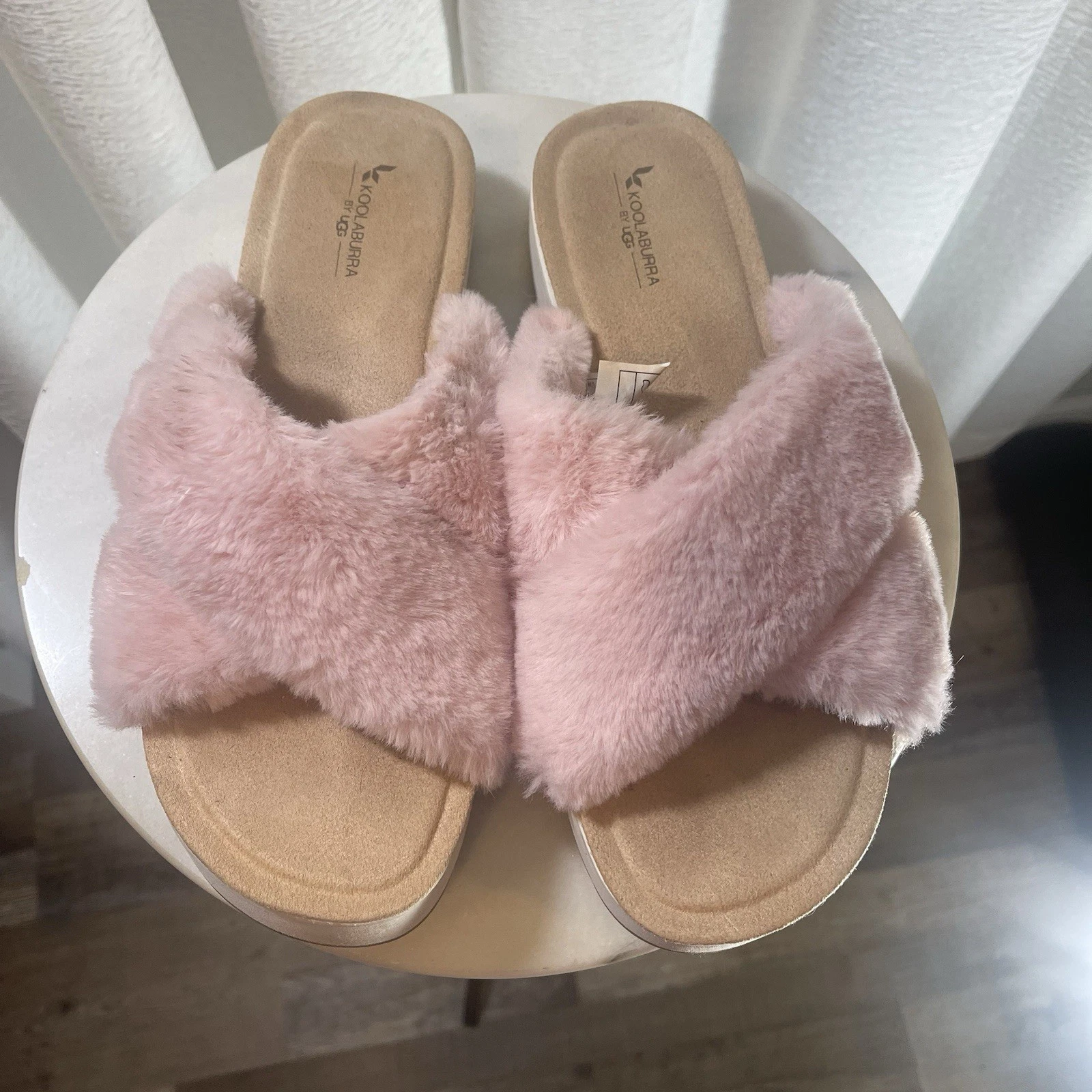 Ciabatte Koolaburra By UGGs rosa fuzzy taglia 8 comode casual