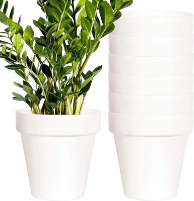 8 Pack 5.5 Inch Plastic Planters Indoor Flower Plant Pots