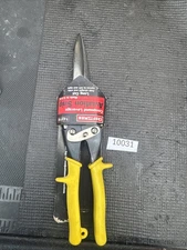 Sears Craftsman USA Nos Extra Long Cut Aviation Snip 42718 Yellow Straight Tin