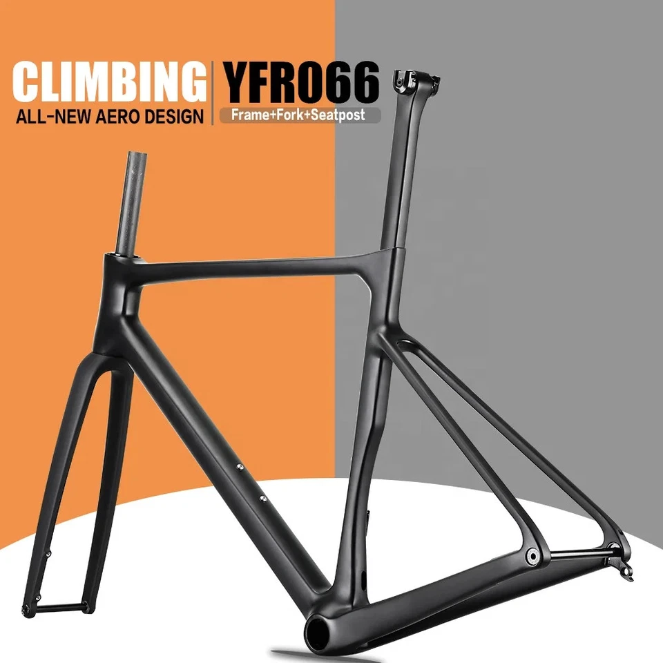 700C Carbon Road Bicycle Frame Disc Brake BB86 Thru-Axle 142 Aero Frameset - Image 2 of 4