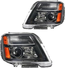 ZonCar Headlight Black Headlights for Terrain 10-15 Amber Reflector Clear
