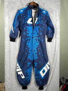 OMP KS-4 Kart Racing Suit Blue Digital Print Adult Small-Medium FIA Certified