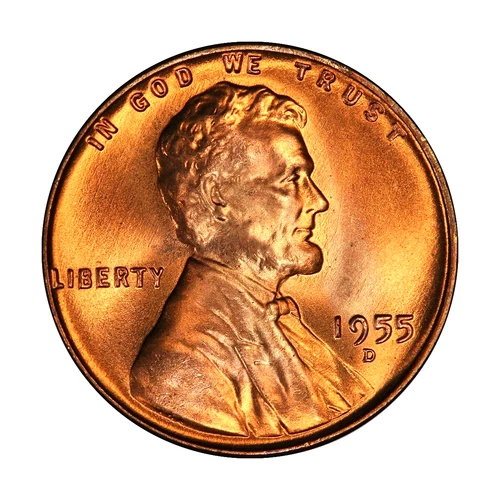 ✅ 1955 D Lincoln Wheat Cent Choice GEM BU RED Brilliant Uncirculated 1c Coin
