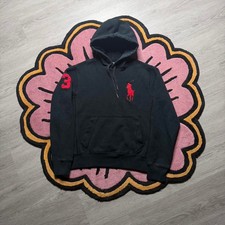 Polo Ralph Lauren Embroidered Big Pony Pullover Hoodie Size Small Black