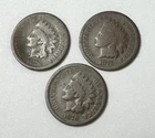 1876, 1878 & 1879 Indian Head Pennys