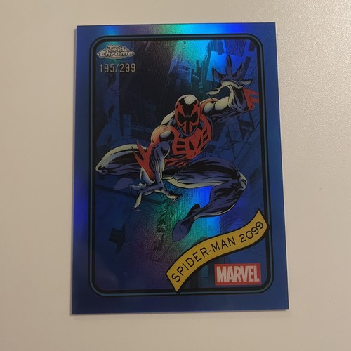 Spider-Man 2099 True Blue /299 -2025 Topps Chrome Marvel #112 Parallel Refractor