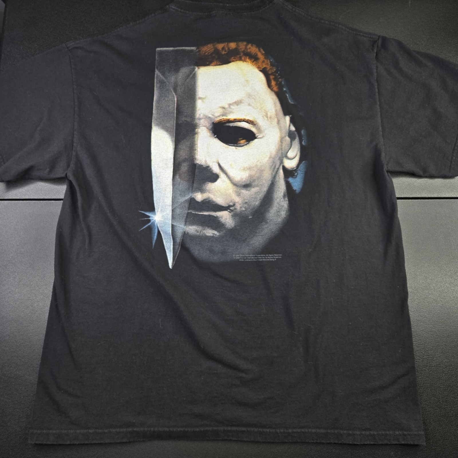Vintage Halloween Michael Myers T-Shirt Blue Grape Licensed Horror Movie Tee, XL
