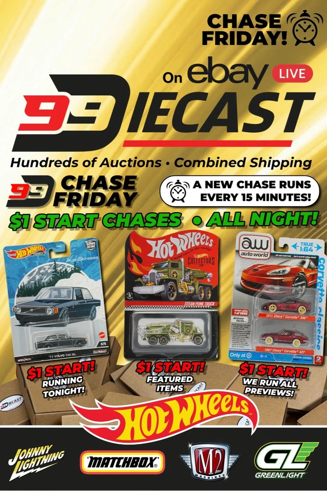 ⏰ Chase Friday! 🔥 Every 15 min! Hot Wheels, Johnny Lightning, M2 ++ 10/30