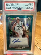  Throwback Signatures Angel Reese Teal Prizm /35  🔥🔥POP 1  PSA 10 Auto 10🔥🔥
