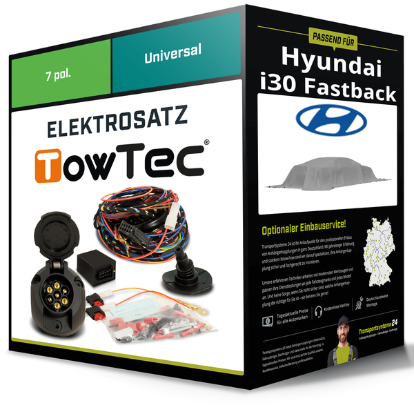 Elektrosatz 7-Pol Universell für Hyundai I30 Fastback 06.2024-Jetzt NEU-image