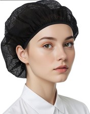6 Pcs Chef Hat Unisex Elastic Kitchen Cooking Food Service Hair Black