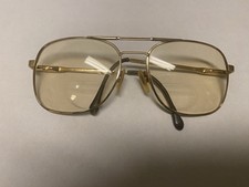 Vintage Luxottica Carlos Gold Plated Metal Eyeglasses Italy FRAMES 60-18 Nice
