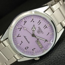 SEIKO 5 AUTOMATIC VINTAGE REFURBISHED JAPAN MENS PURPLE DIAL WATCH a446216-1
