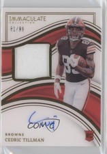 2023 Panini Immaculate Rookie 81/99 Cedric Tillman #104 Patch Auto cf5