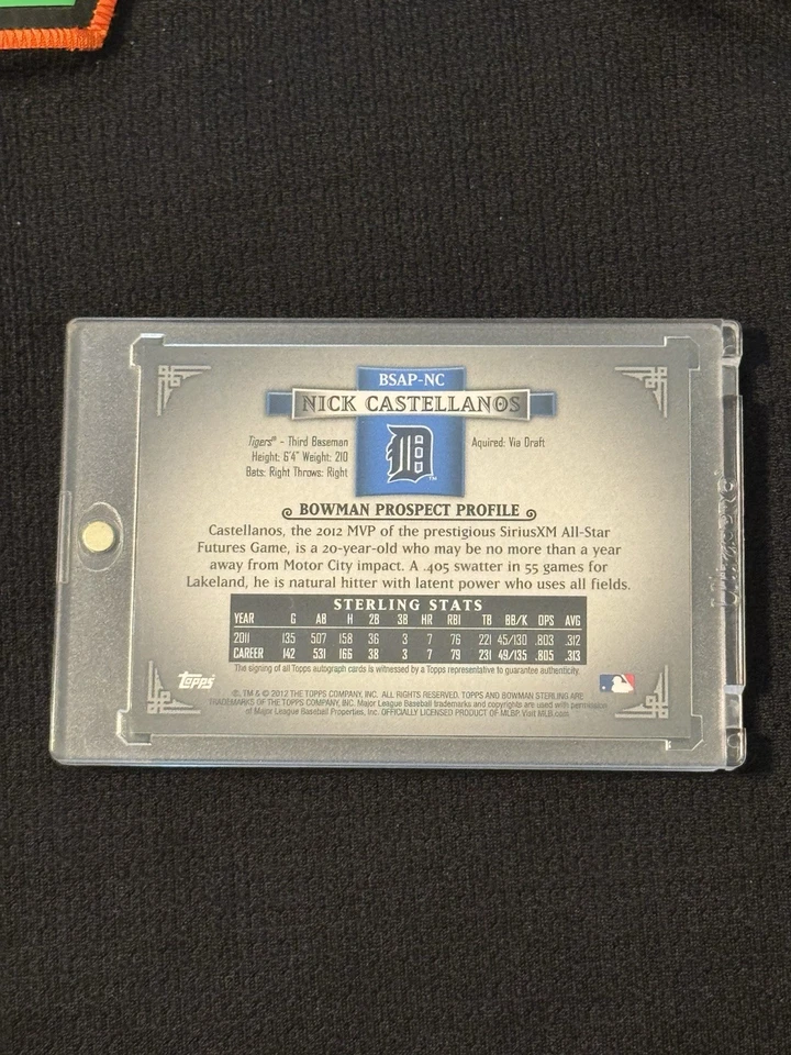 2012 Bowman Sterling Nick Castellanos Auto Silver /199 #BSAP-NC On Card - Image 3 of 3