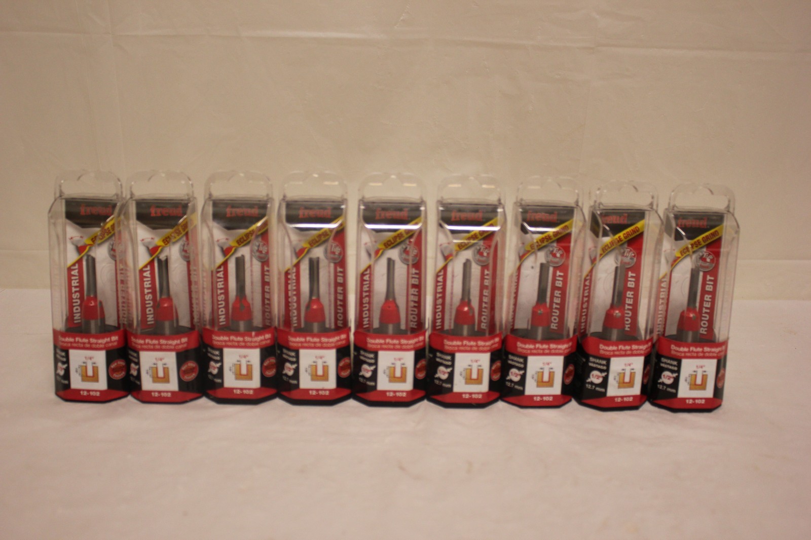 Freud 12-102 1/4" Double Flute Straight Bit 1/2” Shank Carbide Tipped J52