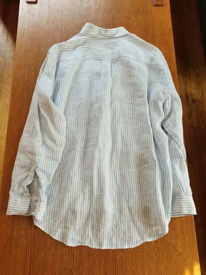 [NWoT] Brooks Brothers Men's Irish Linen Dress Shirt White Blue Madison Fit M - Image 3 of 4