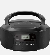 CD Boombox Player, AUX, Portable, CD-R/RW, Programmable, Battery/Type-C