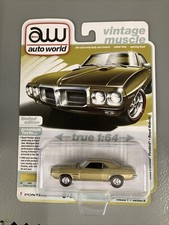 New! Auto World Vintage Muscle 1969 Pontiac Firebird Royal Bobcat Vintage Gold