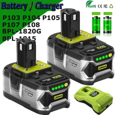 Pack For RYOBI 18V One Plus High Capacity Battery 8000mAh P108 BATTERY /CHARGER