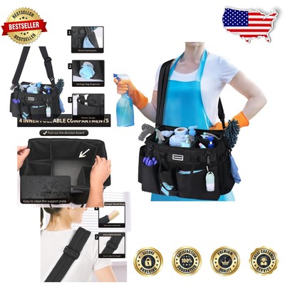Versatile Cleaning Supply Organizer with Foldable Dividers & Zipper Pocket