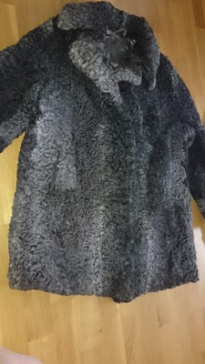 Persianer Mantel Pelzmantel Grau Pelz (wie neu)