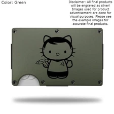 Custom "HELLO KITTY STAR TREK" Laser Engraved Wallet - Pick A Wallet Color