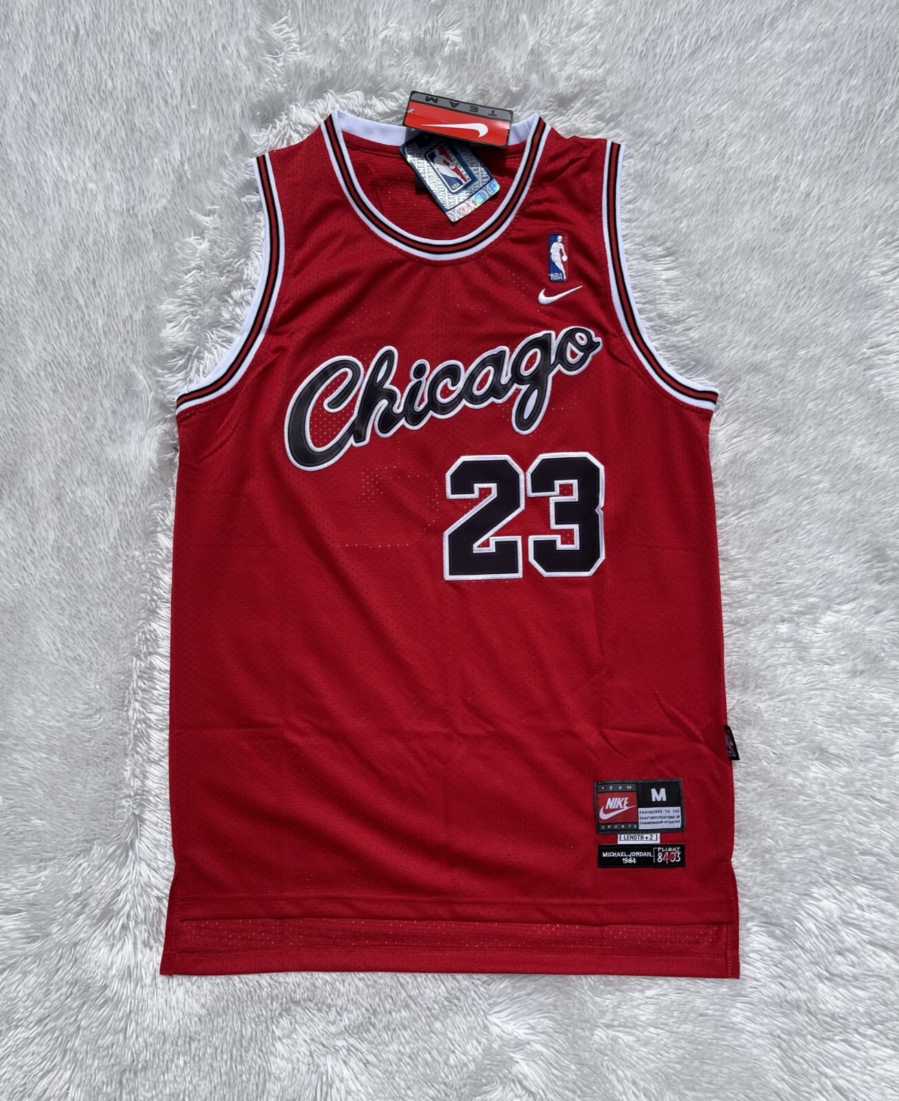 Michael Jordan Chicago Bulls New Men's NBA Basketball Retro Red Jersey - L