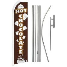 Hot Chocolate Brown Super Swooper Flag & Flag Pole Kit & Ground Spike
