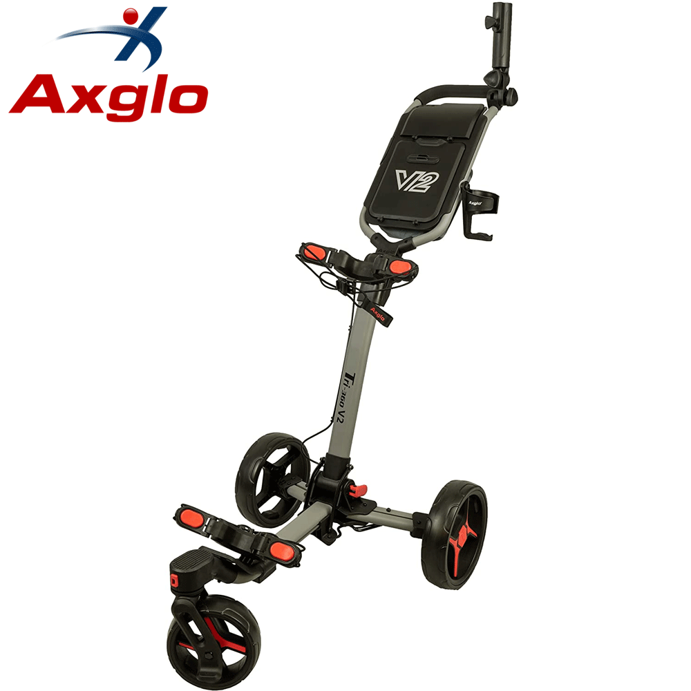 AXGLO TRI-360 V2 GOLF PUSH TROLLEY +FREE ACCESSORY PACK
