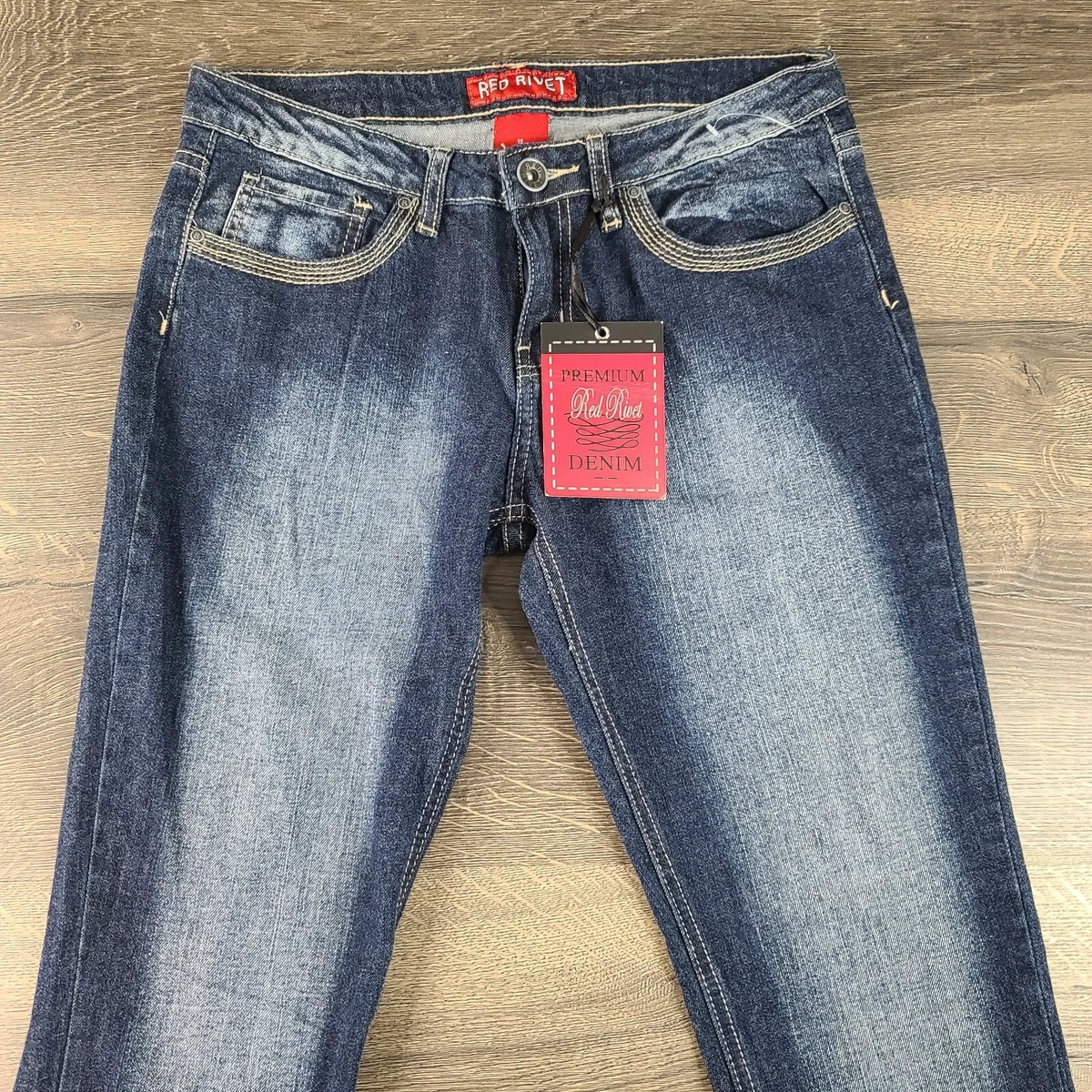 Red on sale rivet jeans